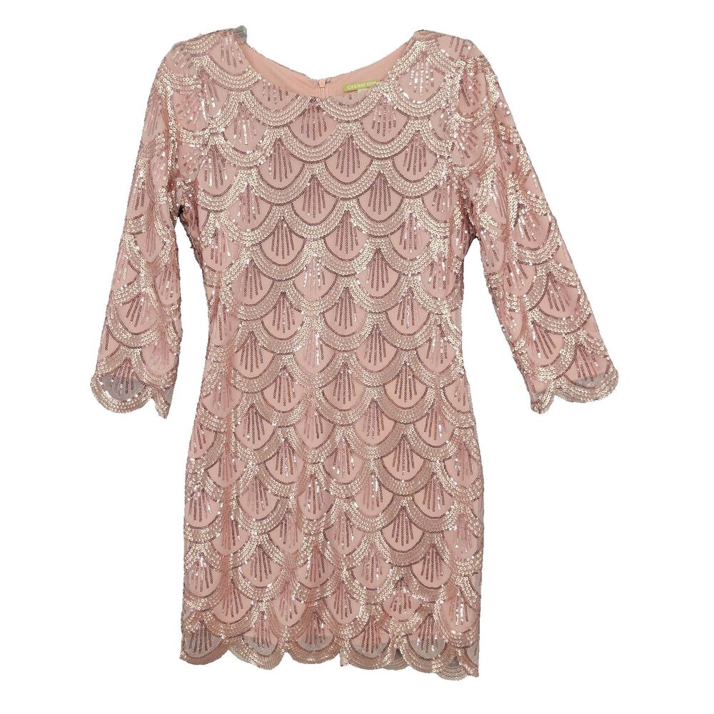 Gianni Bini Womens Dress Size M Sequins Scallops Lined Lovely FLAW See Photos
